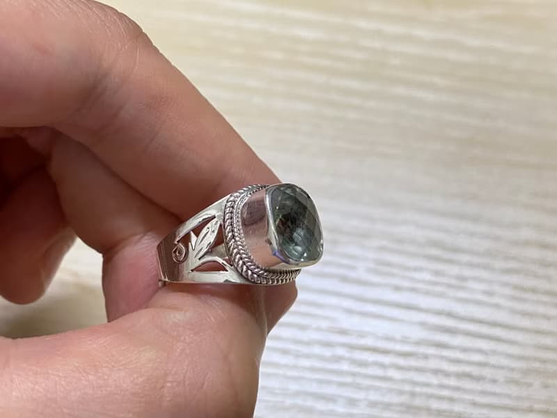 天然 綠色 紫水晶 戒指 尼泊爾 手工製 925純銀