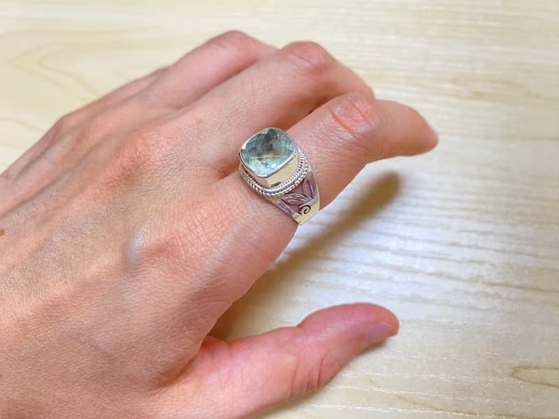 天然 綠色 紫水晶 戒指 尼泊爾 手工製 925純銀
