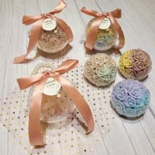 【禮物】玫瑰花球皂-珍珠串球盒
