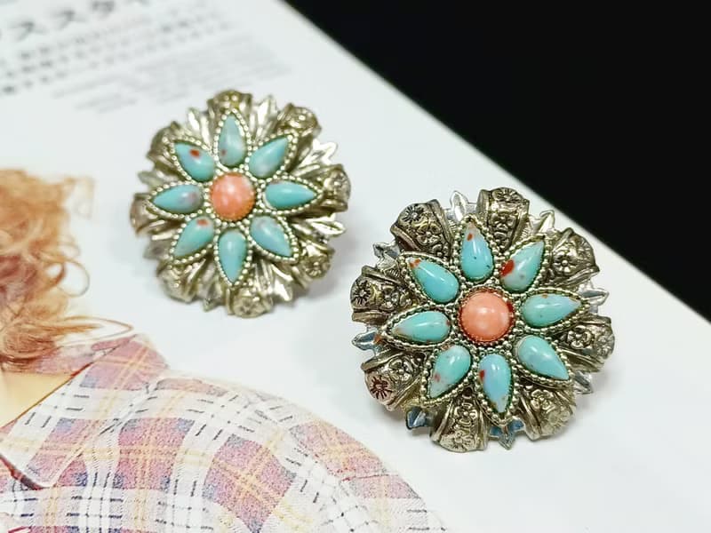 vintage jewelry  古董夾式耳環 波西米亞風
