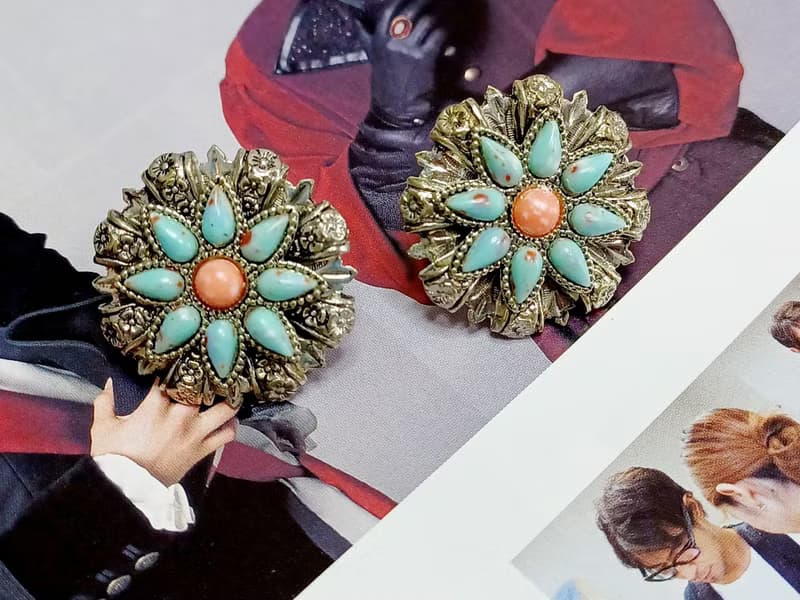 vintage jewelry  古董夾式耳環 波西米亞風