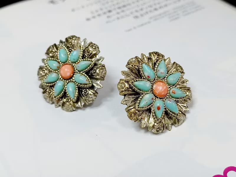 vintage jewelry  古董夾式耳環 波西米亞風