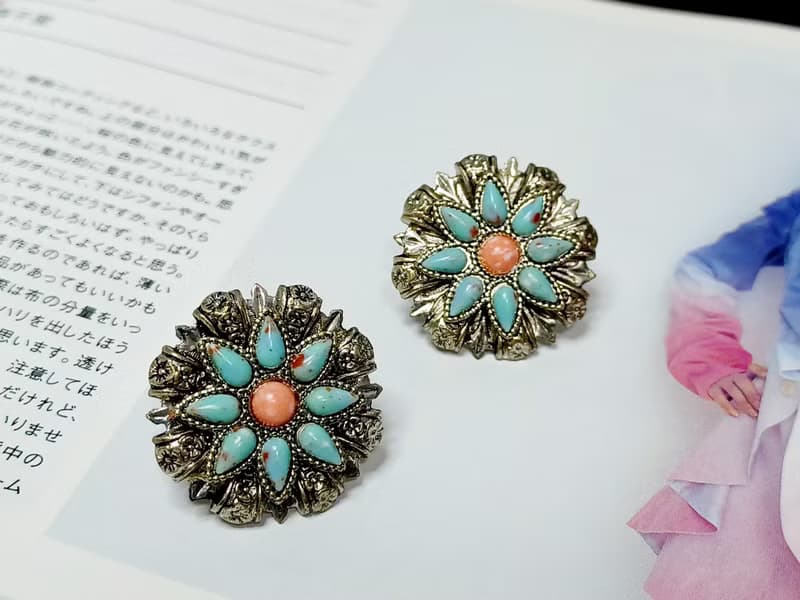 vintage jewelry  古董夾式耳環 波西米亞風
