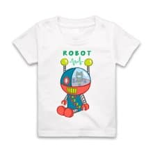 字母R-ROBOT短袖T恤-白