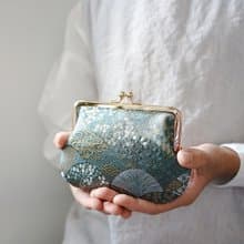 西陣織/金襴錦織親子口金包-銀杏秋波/零錢包