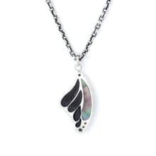 Korea traditional Butterfly wing Nacre necklace / Saeng - 1