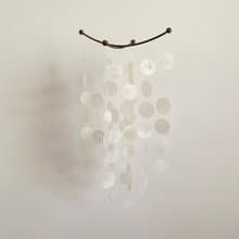 DIY-KIT|Norwegian Forest_White(S) Circle|Capiz Shell Wind Chime Mobile | #0-337
