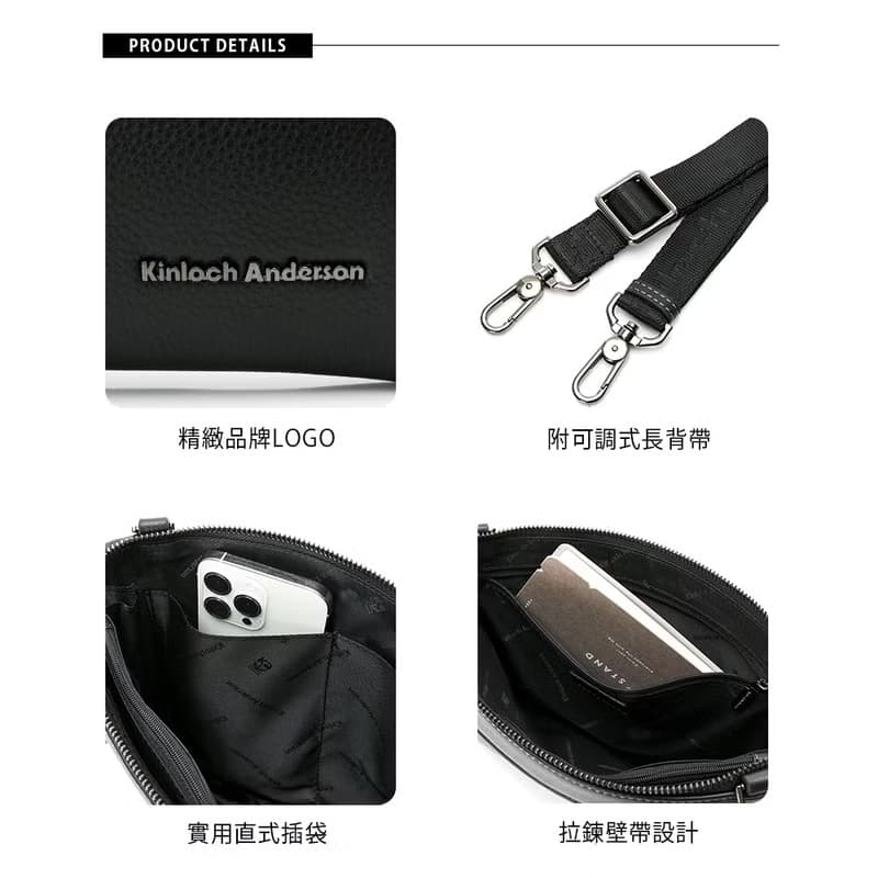 【金安德森】都會簡約 商務2way側背包-黑色