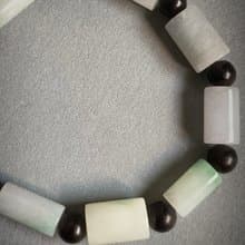 天然緬甸三彩桶珠手鍊