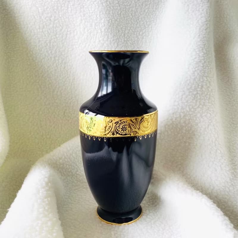 法國LIMOGES CASTEL 22K金羅曼蒂克花器