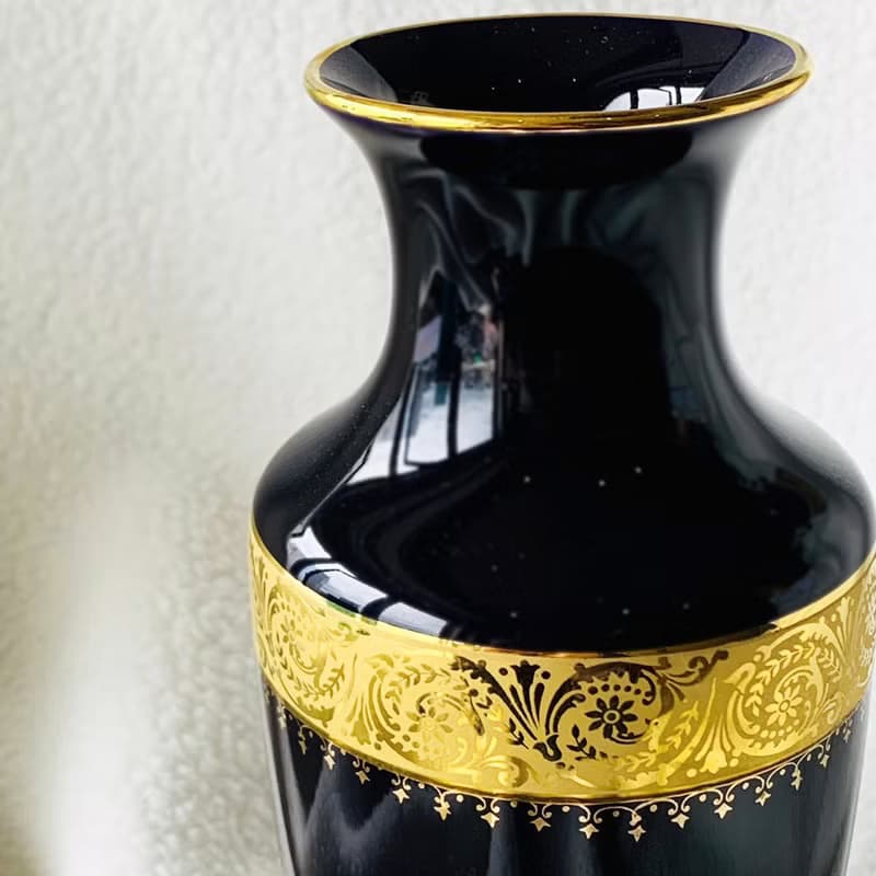 法國LIMOGES CASTEL 22K金羅曼蒂克花器