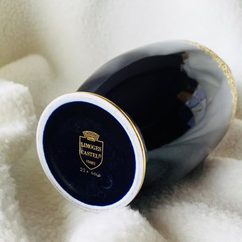 法國LIMOGES CASTEL 22K金羅曼蒂克花器