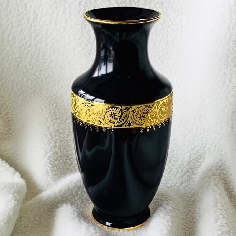 法國LIMOGES CASTEL 22K金羅曼蒂克花器
