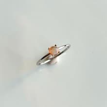 鍍銠+SV925 高等級 坦桑尼亞太陽石 迷你寶石戒