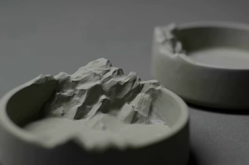 山石嶙峋 清水泥菸灰缸 (也是青苔容器) 擺設 侘寂美學 贈菸沙