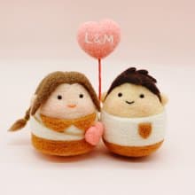 情人節結婚禮物婚禮羊毛氈情侶禮物擺飾鑰匙圈別針冰箱貼聖誕禮物