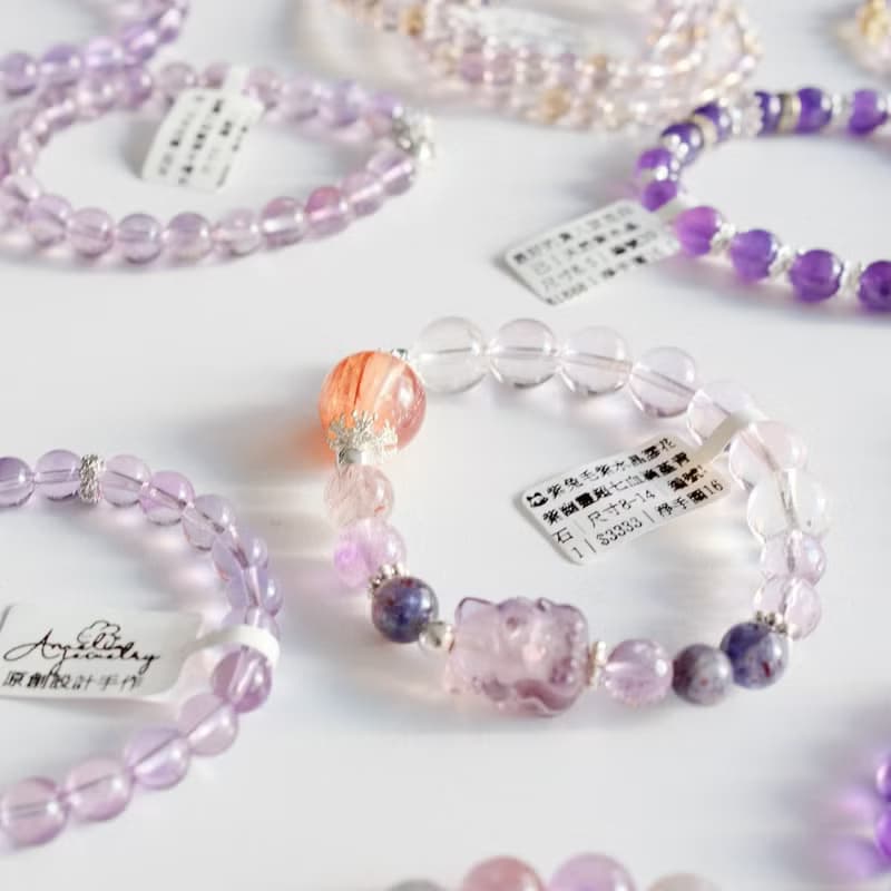 Amelia Jewelry丨天然紫水晶手串丨紫水晶手鍊丨眉心輪丨頂輪