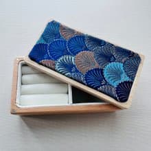 漸變孔雀實木首飾盒