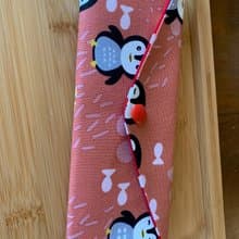 文青風環保純棉筷袋  企鵝想飛 浪漫粉 日本 潮物 收納 手作餐具