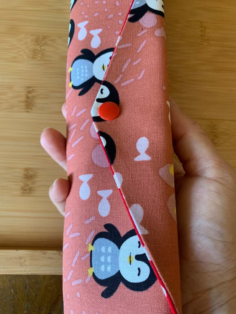 文青風環保純棉筷袋  企鵝想飛 浪漫粉 日本 潮物 收納 手作餐具