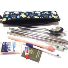 大食怪環保收納袋-可愛貓(藍色)