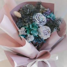 紫色花束/鈔票花束/小花束/有錢花/錢花束/生日禮物/紙鈔花/花禮