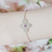 紫水晶925純銀蕾絲宮廷風格手鍊