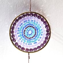 光の癒しアート・紫と水色の光の曼荼羅サンキャッチャー