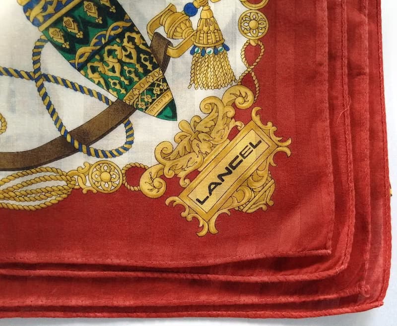 Lancel Vintage Scarf Antique Perfume Bottle 23 x 22 inches
