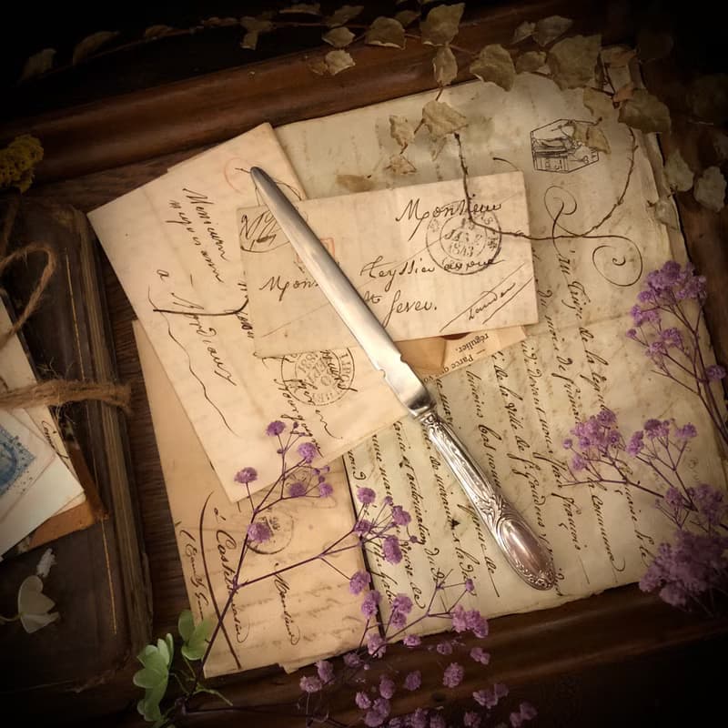 法國Art Nouveau 百年純銀柄雕花拆信刀A