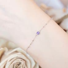 紫水晶925純銀小蛋糕設計手鍊