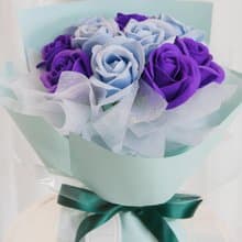 撞色玫瑰花束/香皂花花束/生日花束/情人節花束/告白花束/永生花