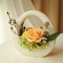 永生花特色O型小提籃-南瓜橘