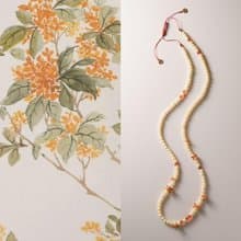 原創天然俄料花白蜜蠟項鏈桂花毛衣鏈