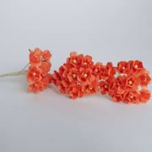 Paper flower, Wedding, 100 pcs. DIY hydrangea supplies, 2 cm. orange color.