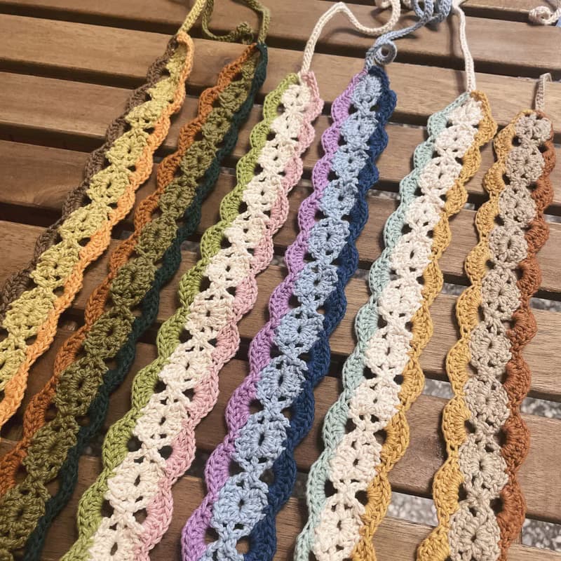 波浪編織髮帶 天海藍