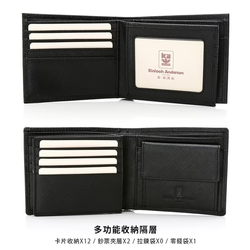 【金安德森】引領風潮 左右翻零錢袋短夾-黑色