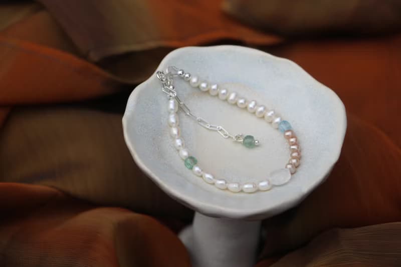 View 融雪 melting 天然石 珍珠 手鍊 純銀 黃銅 兩款