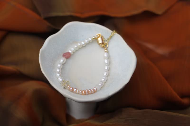 View 融雪 melting 天然石 珍珠 手鍊 純銀 黃銅 兩款