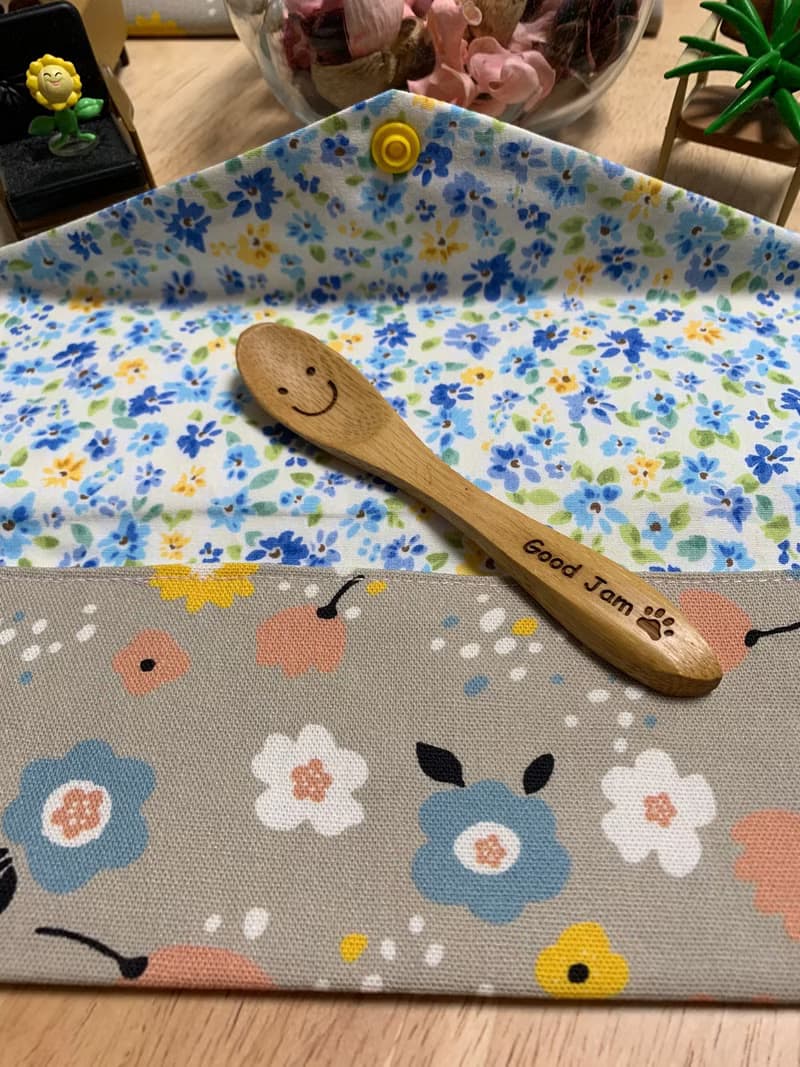 文青風環保純棉筷袋 夢裡花落 質感原胚  超優質卡其色 日本 潮