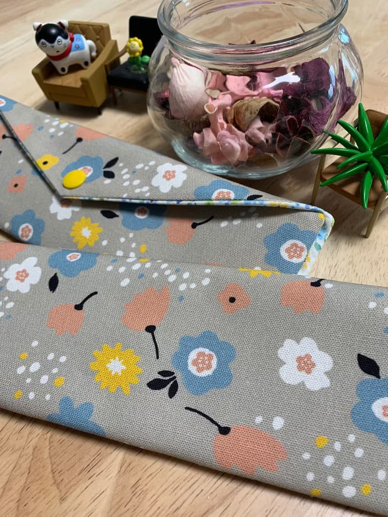 文青風環保純棉筷袋 夢裡花落 質感原胚  超優質卡其色 日本 潮