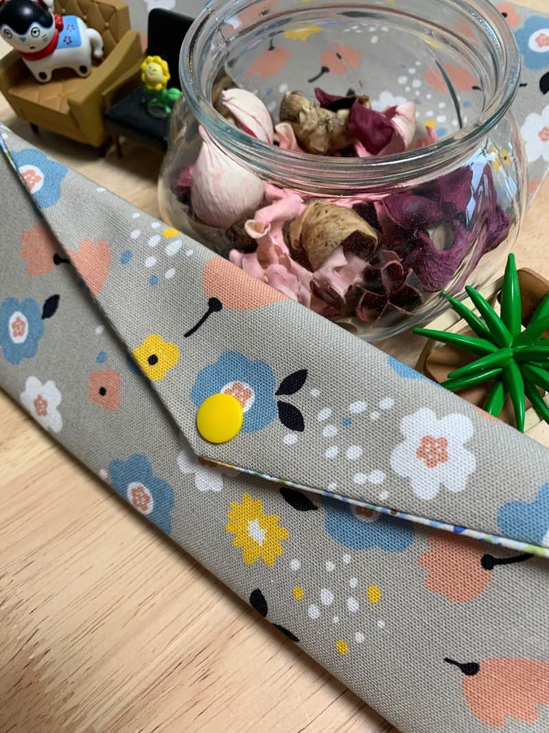 文青風環保純棉筷袋 夢裡花落 質感原胚  超優質卡其色 日本 潮