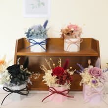 【永生玫瑰小盆花】桌上療癒小物/禮物/擴香石盆花