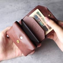 カピバラデザインのコンパクト財布  皮夾 牛皮 皮革 錢包 銀包 手作