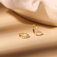 s925銀迷你小巧珍珠耳圈耳飾 日常通勤簡約小珍珠女生耳環