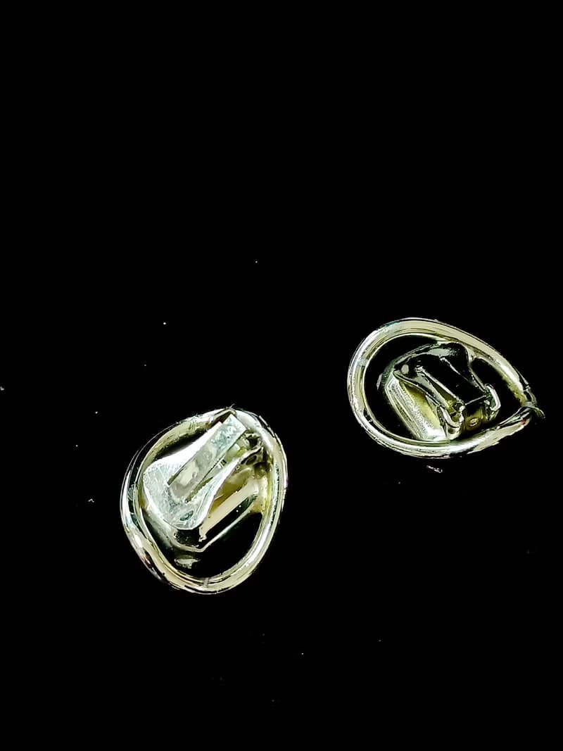 vintage jewelry  古董夾式耳環  黑石