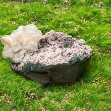天然原礦意境浪漫晶花鑽石魚眼石共生沸石 家居 辦公室 療癒擺件