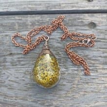 Forest necklace with lichen Witch jewelry Lichens in resin necklace 生日禮物 項鍊