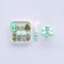 DIY 淺綠色消波塊固齒器+奶嘴鏈+直升機+楓葉 (需自行串珠)