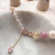 永恆之星 紫馬粉手鍊 粉晶 黃水晶 貝珠手鍊 聖誕節禮物 情人節